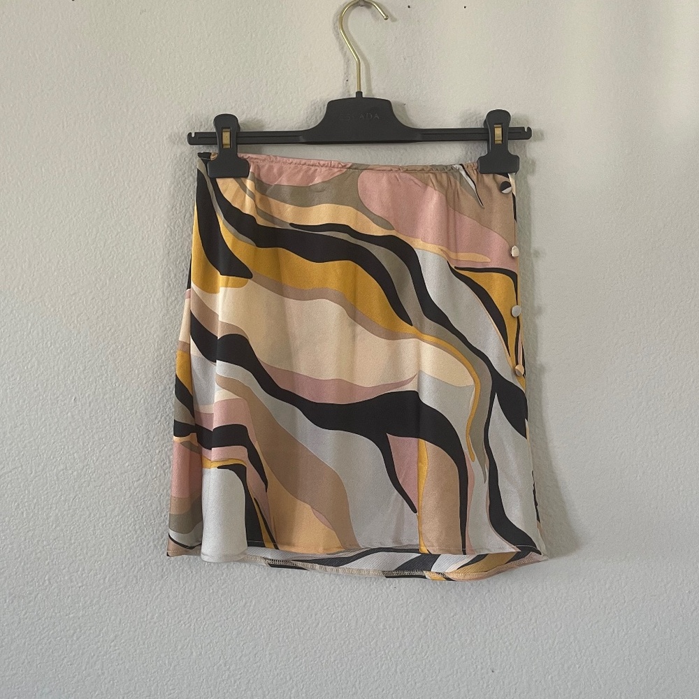 multi color mini skirt